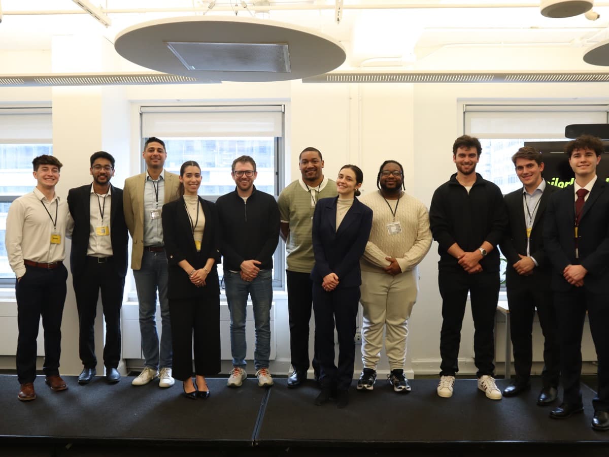 Founders and judges lined up on stage