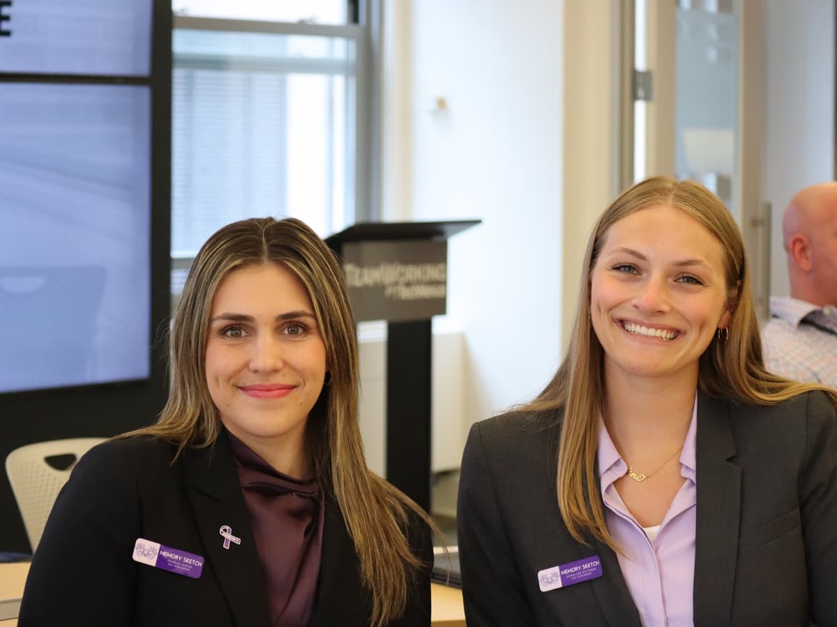 The two Memory Sketch founders smiling at the event